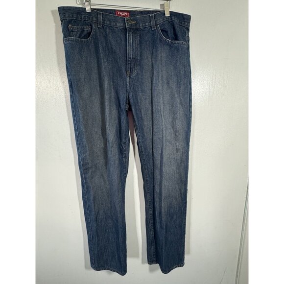 Chaps Mens Blue Straight Leg Fit 36x32 Comfortable 5-Pocket Cotton Denim Jeans - Picture 1 of 9
